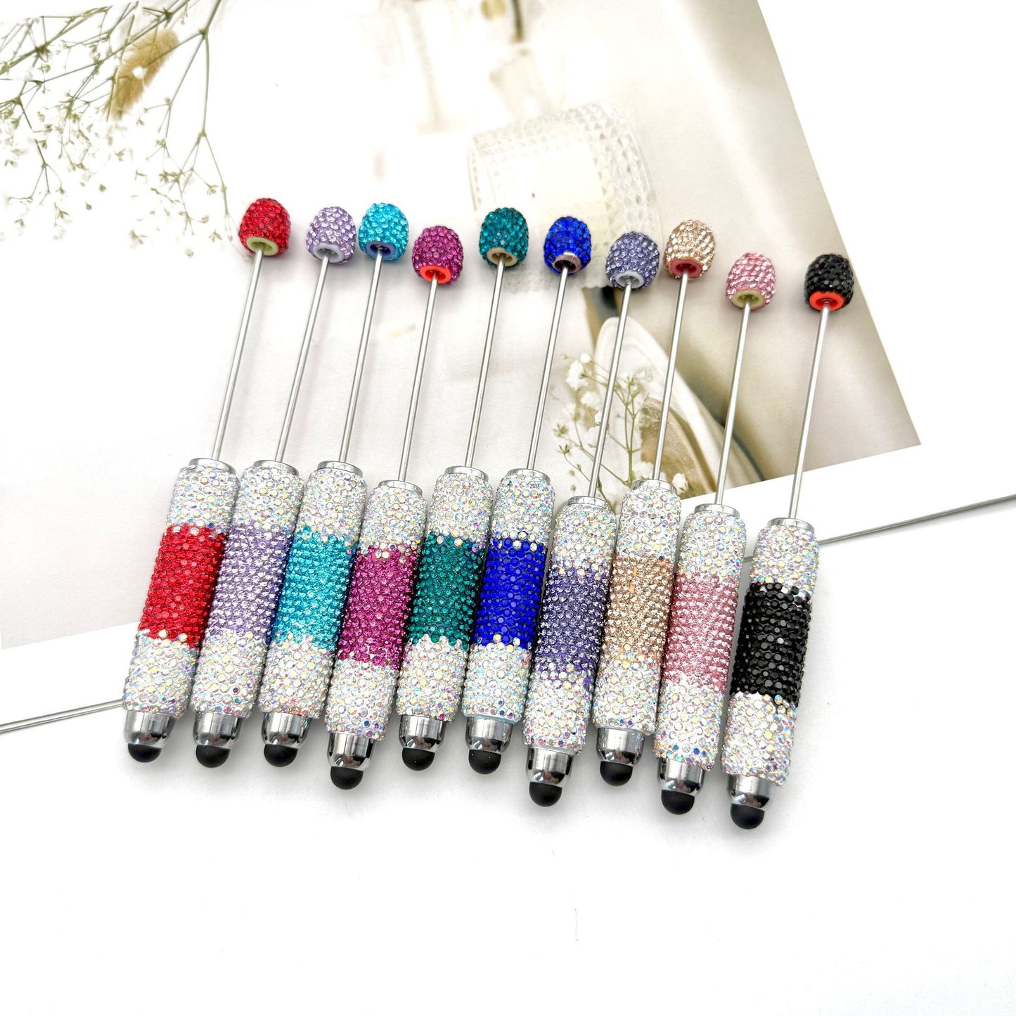 Touchscreen Gradient Full Diamond Beaded Pen