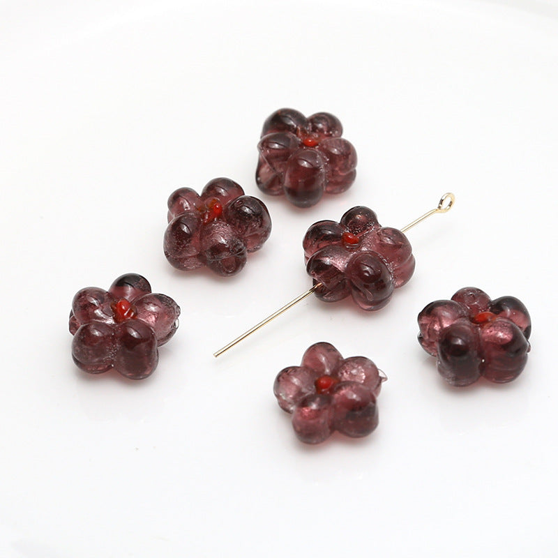 Glass Flower Sweet Ins Style Glass Loose Beads Beading Materials
