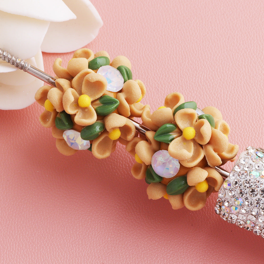 Large Gardenia Flower Ball Drill Ball Clay Beads