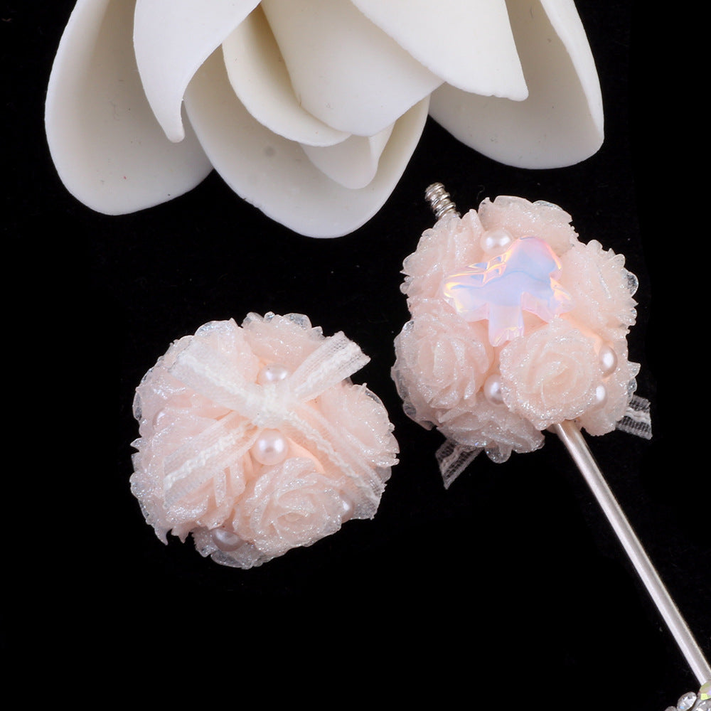 Butterfly Knot Heart Zircon Lace Flower Ball Wearable Straight Hole Beads