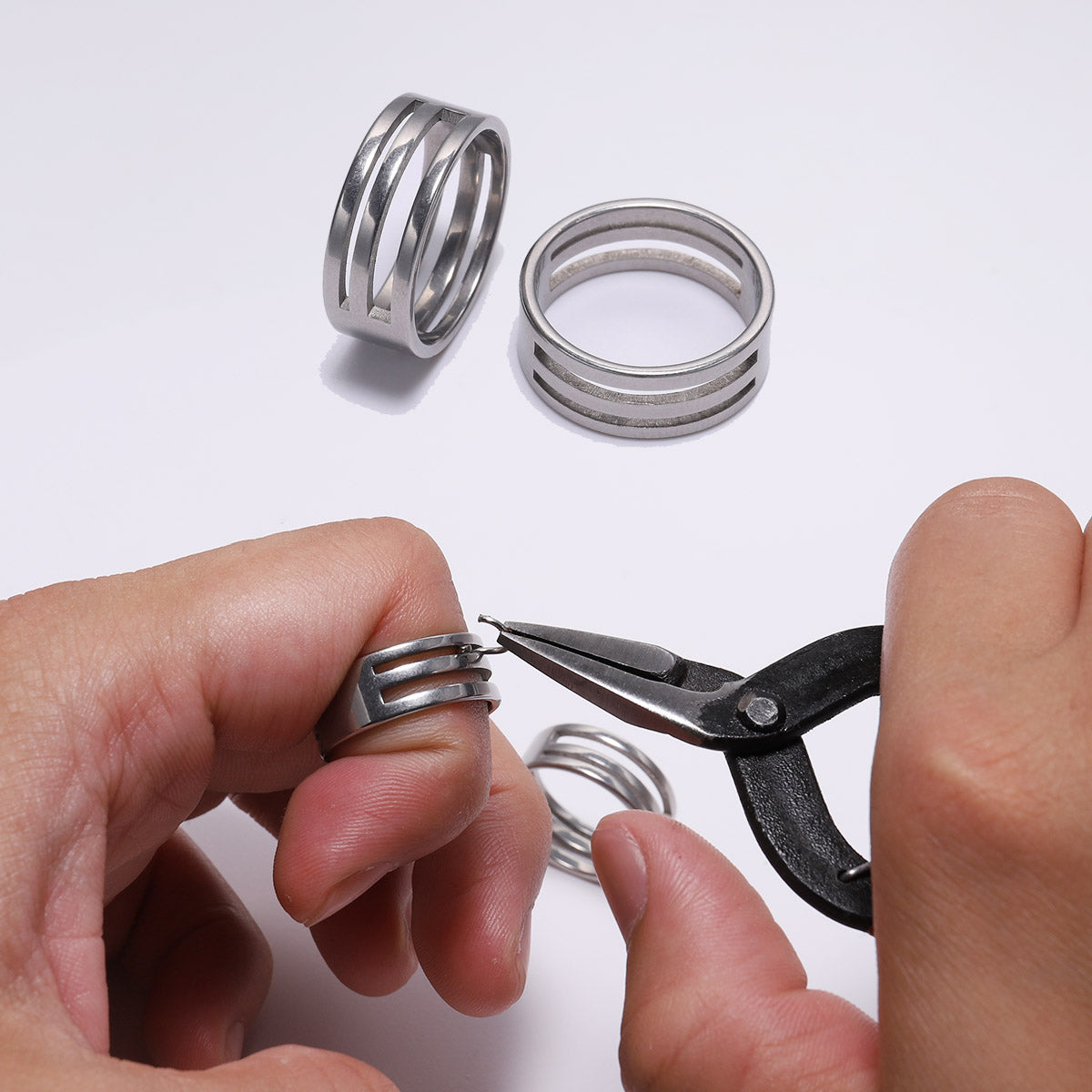 Stainless steel open ring Jewelry Making Repair Supplies