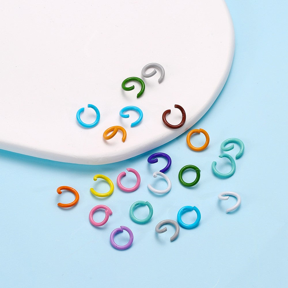 100 pcs 1.2*8mm keychain DIY accessories material macaron color paint open ring connecting ring