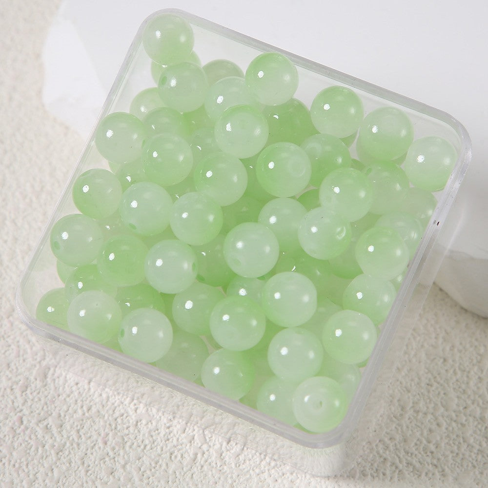 6mm Two-tone Glass Beads Imitation Jade Baking Lacquer Glass Beads