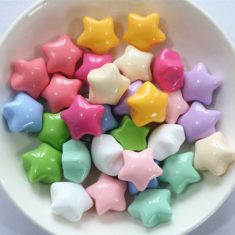 Shiny candy-colored cute chubby star resin five-pointed star accessories DIY homemade hair accessories handmade materials
