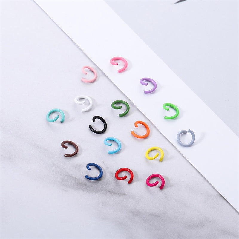 100 pcs 1.2*8mm keychain DIY accessories material macaron color paint open ring connecting ring