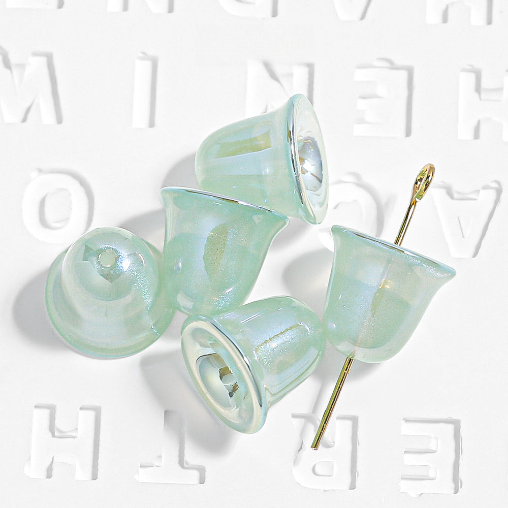 Thin and Glittering Plating Color Little Bell Shape Beads