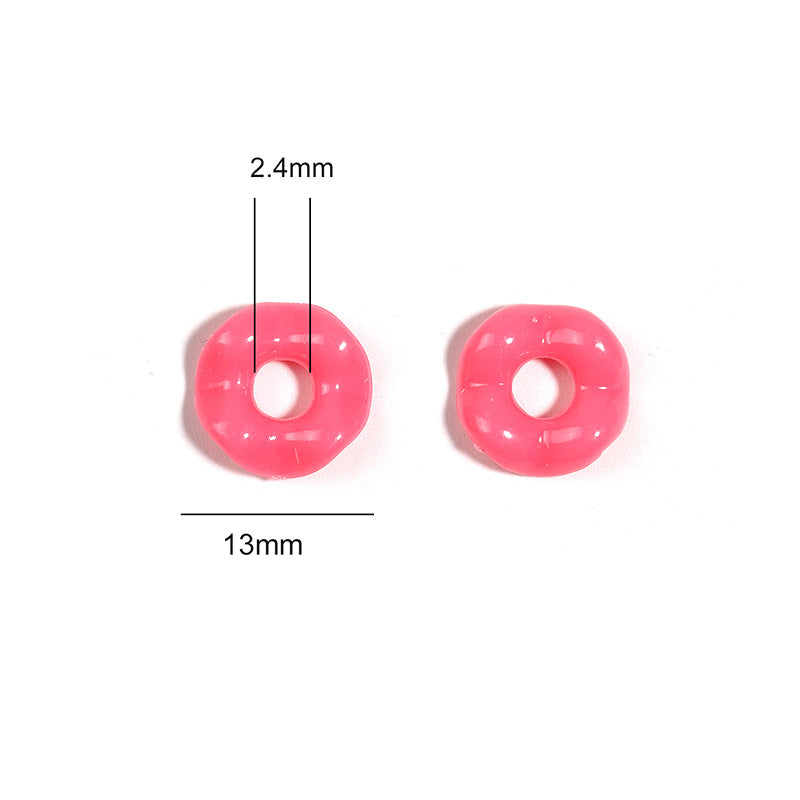 50 pcs Acrylic Colorful Round Wave Spacer Beads