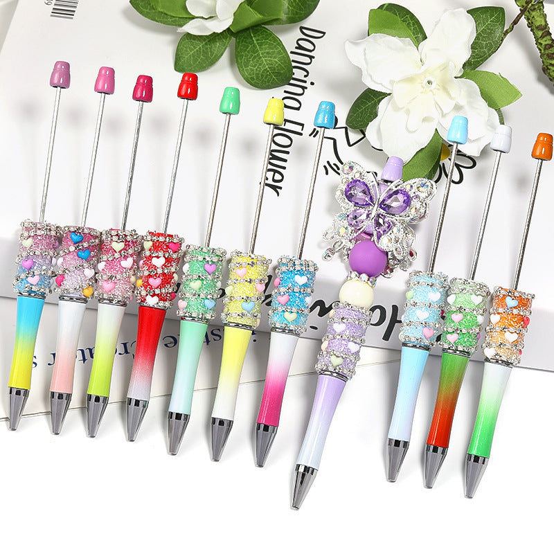 Heart-shaped beadable pen
