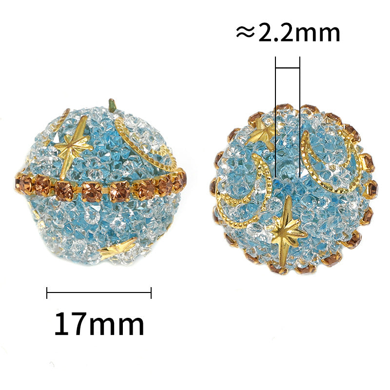 Stars and moon, sparkling like sugar beads