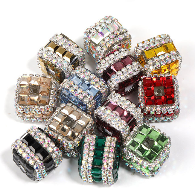 Colorful Square Rhinestone Chain Beads