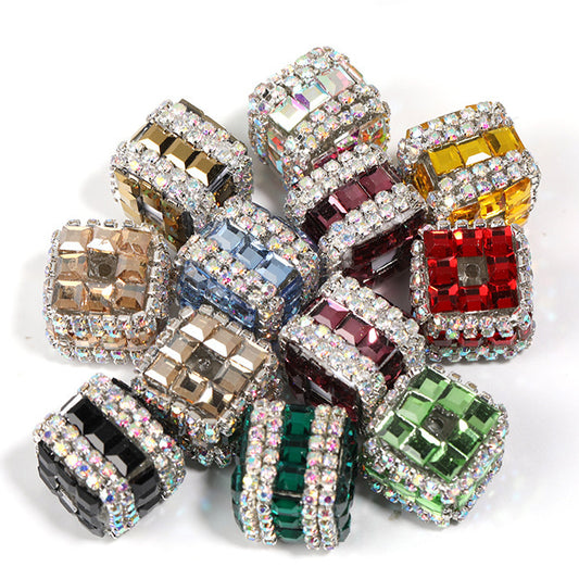 Colorful Square Rhinestone Chain Beads