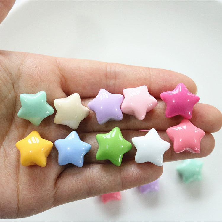 Shiny candy-colored cute chubby star resin five-pointed star accessories DIY homemade hair accessories handmade materials