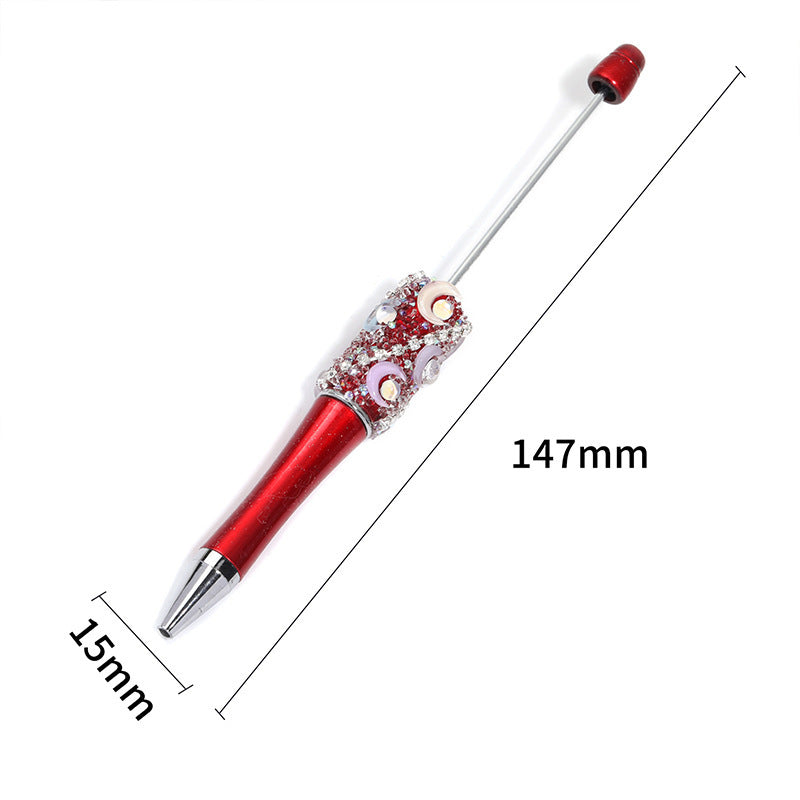 Crescent-shaped multi-colored plastic rotating ballpoint pen with refillable ink cartridge