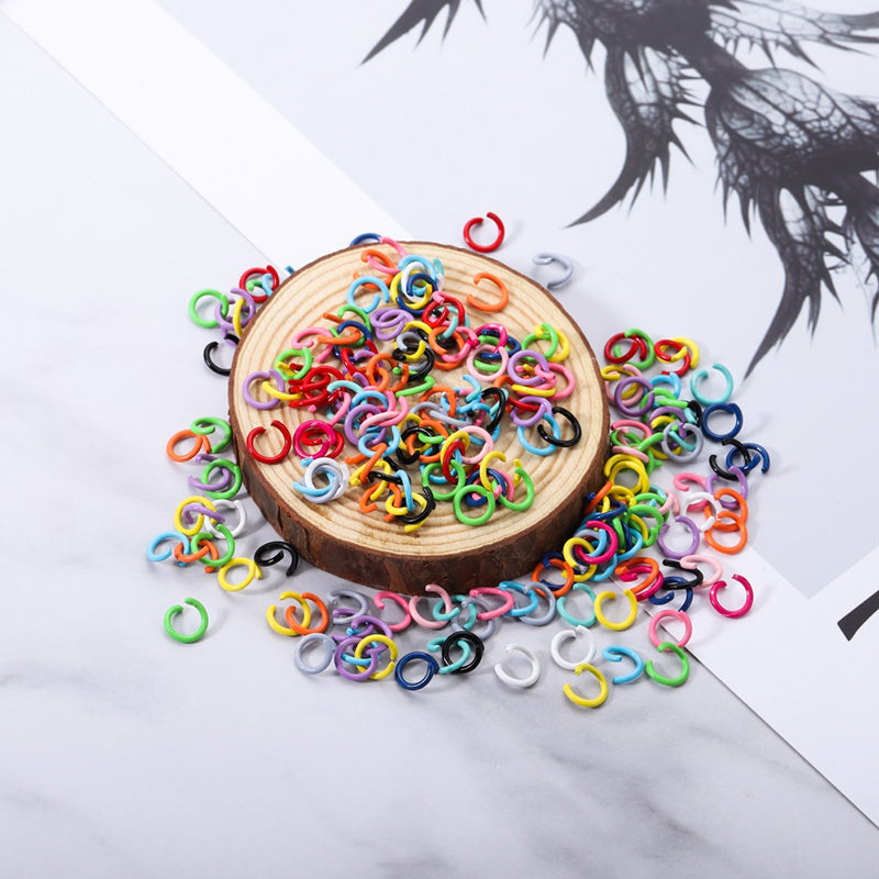 100 pcs 1.2*8mm keychain DIY accessories material macaron color paint open ring connecting ring