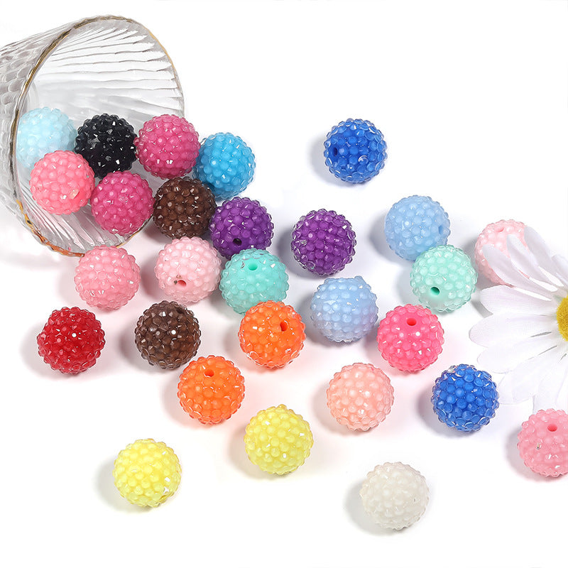 50 pcs 20mm Resin Drilled Beads with Full Drill Acrylic Beads