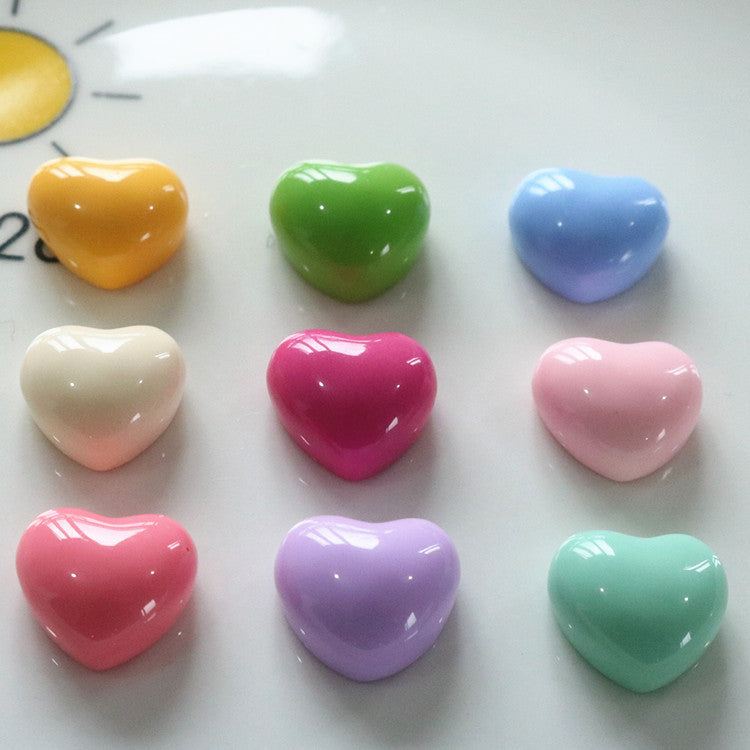 Bright chubby heart-shaped resin love peach heart DIY jewelry accessories girl hair accessories hairpin handmade materials