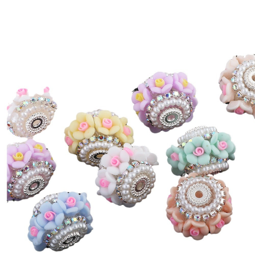 Flower Beads Flower Flat Beads Round Barrel Drill Balls
