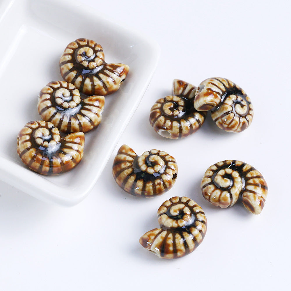Snail Ceramic conch beadable beads