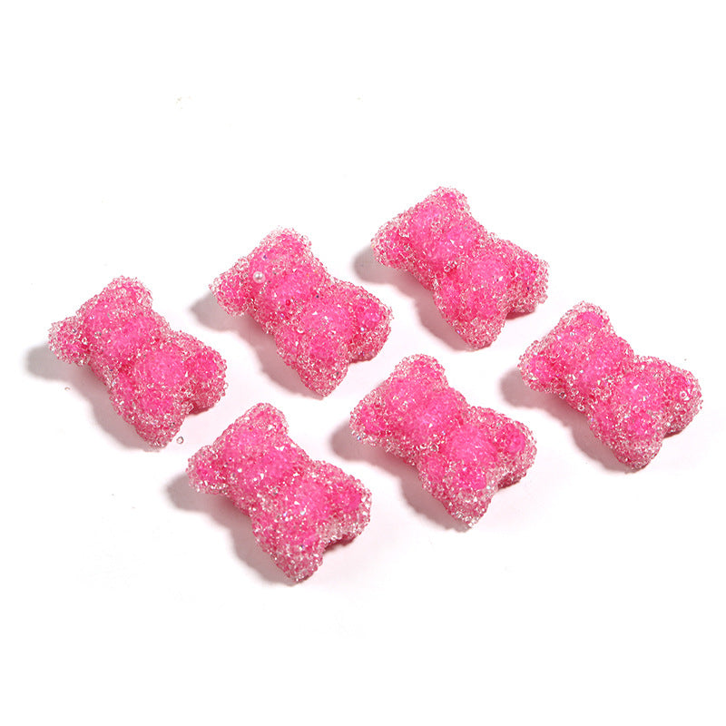 Multicolored Bear-Shaped Soft Candy Pearls Fancy Beads