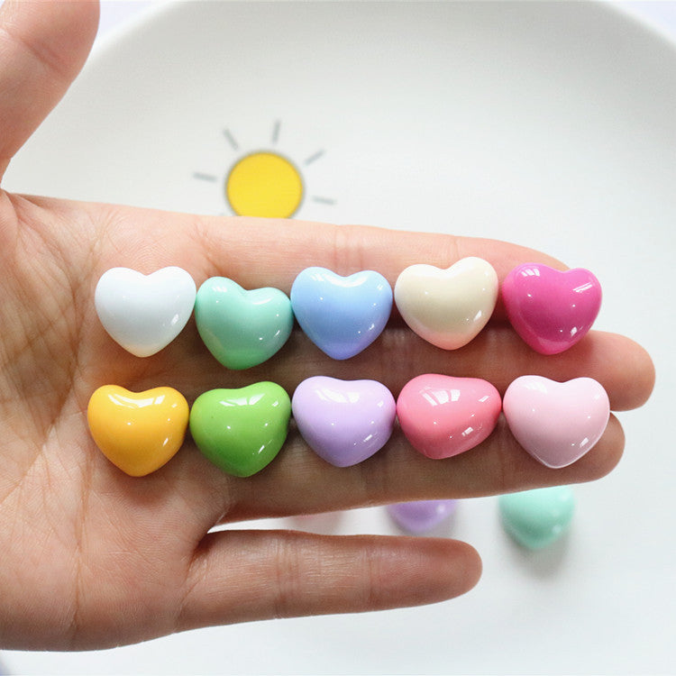 Bright chubby heart-shaped resin love peach heart DIY jewelry accessories girl hair accessories hairpin handmade materials