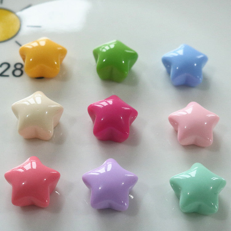 Shiny candy-colored cute chubby star resin five-pointed star accessories DIY homemade hair accessories handmade materials