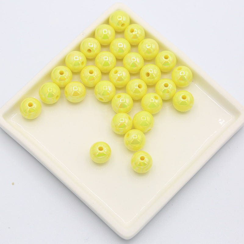 電気メッキマカロンソリッドカラーアクリルABカラフルラウンドビーズDIYハンドメイドネックレスブレスレットビーズルースビーズジュエリー