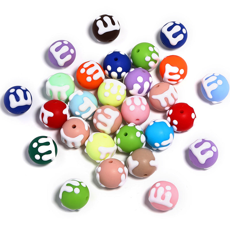 Acrylic Solid Color Painted Round Beads 16MM Straight Hole String Beads