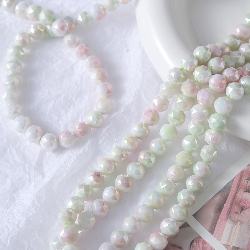 8mm Ice Cream Cut Mixed Color Wheel Beads Faceted Beads