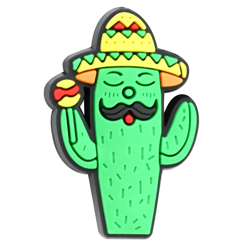 Cartoon Beads Mexican Cactus Series Silicone Focus Beads