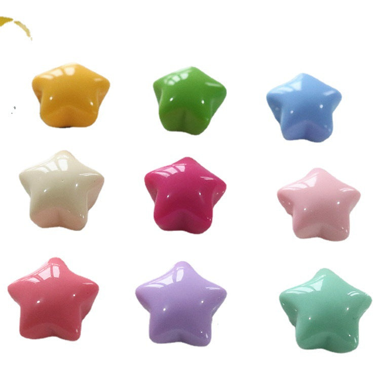 Shiny candy-colored cute chubby star resin five-pointed star accessories DIY homemade hair accessories handmade materials
