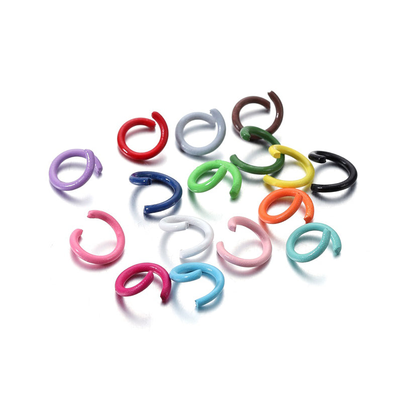 100 pcs 1.2*8mm keychain DIY accessories material macaron color paint open ring connecting ring