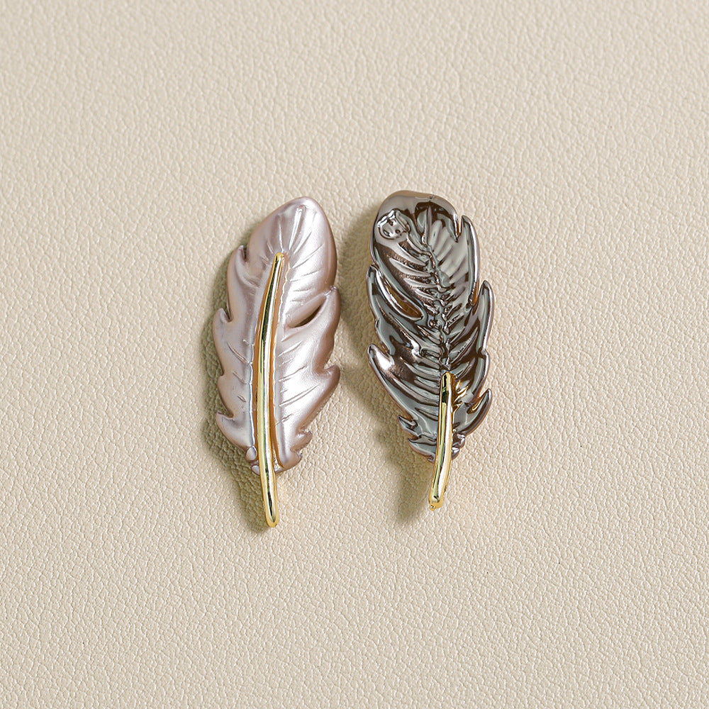 Christmas Red Green Alloy Decoration Accessories Leaf Feather Pendant