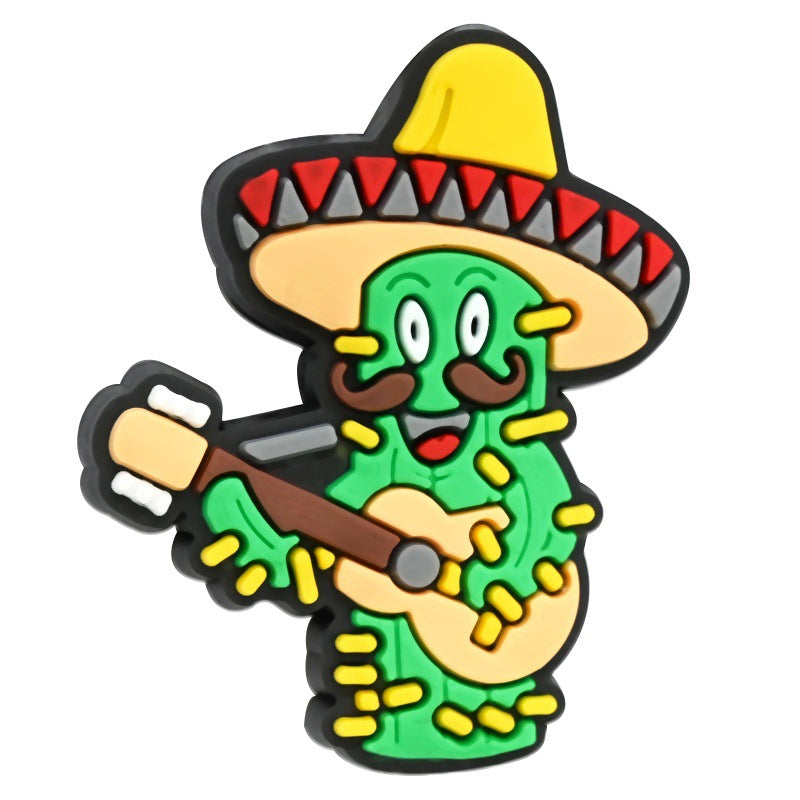 Cartoon Beads Mexican Cactus Series Silicone Focus Beads