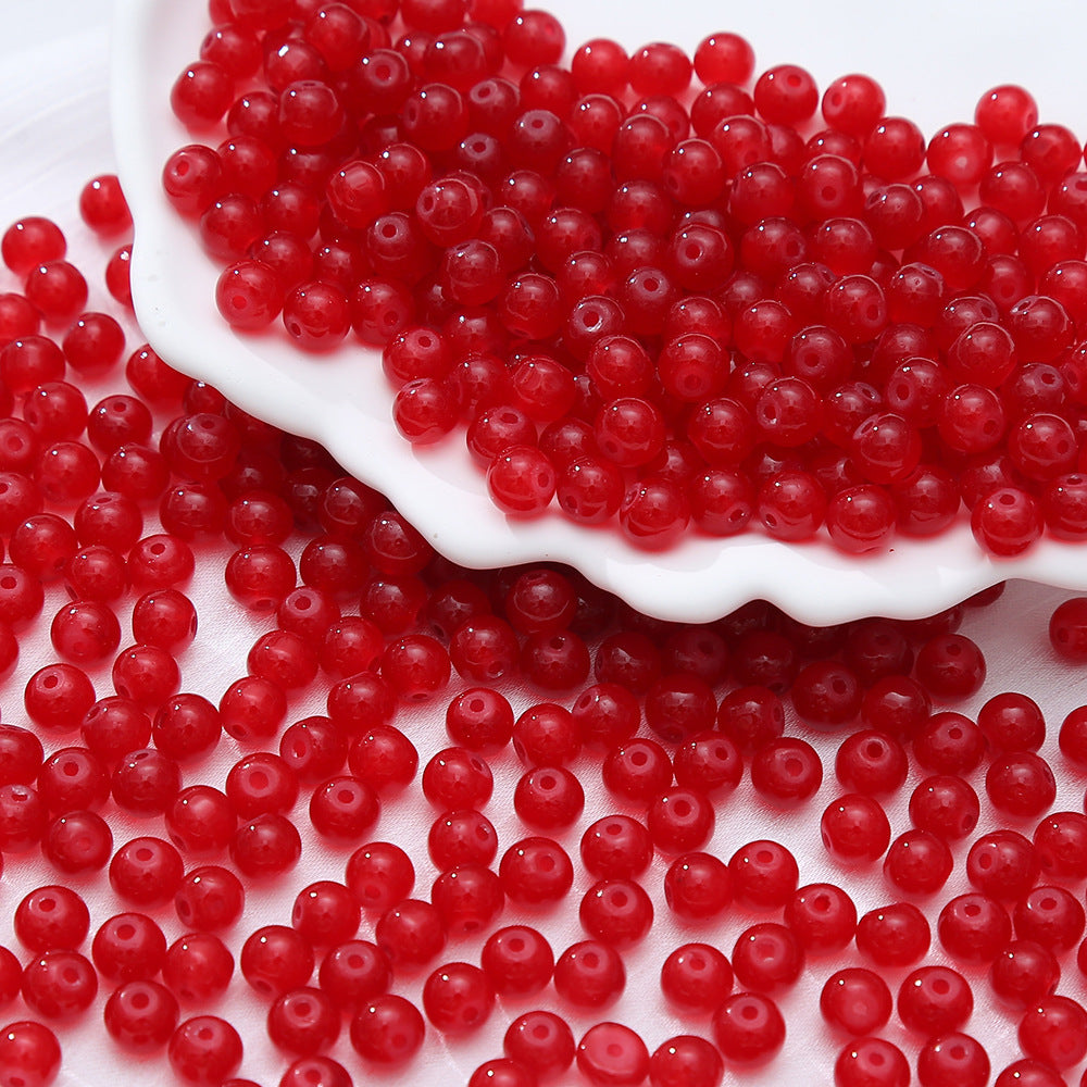 6-10mm Imitation Jade Glass Beads Glass Beads Loose Beads