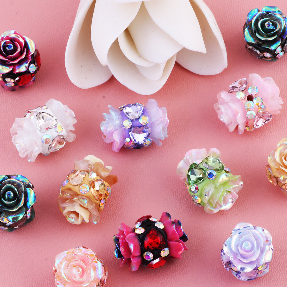 Double-sided Diamond-encrusted Rose Flower Soft Clay Diamond Ball
