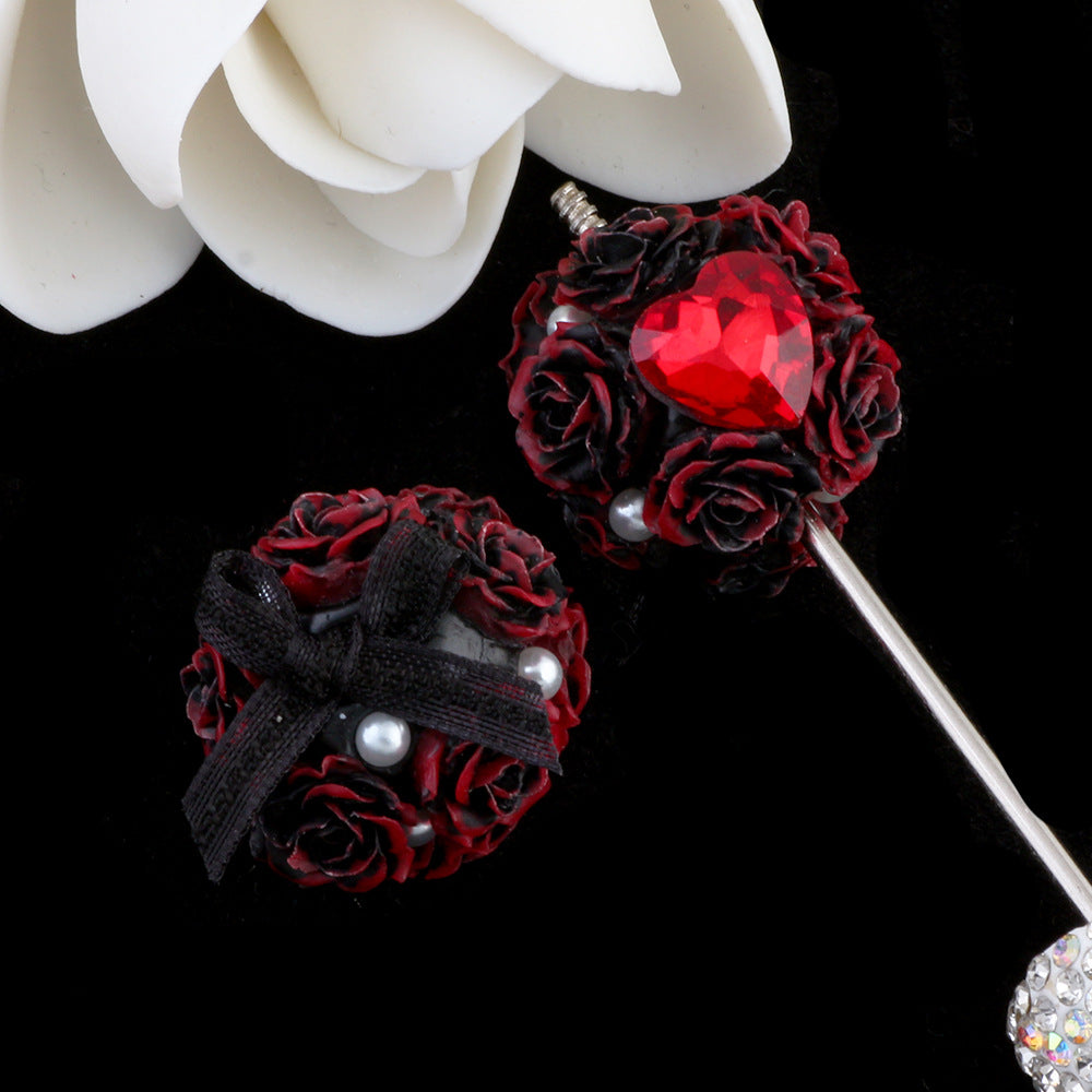 Butterfly Knot Heart Zircon Lace Flower Ball Wearable Straight Hole Beads