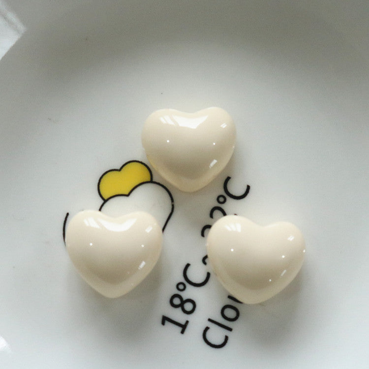 Bright chubby heart-shaped resin love peach heart DIY jewelry accessories girl hair accessories hairpin handmade materials