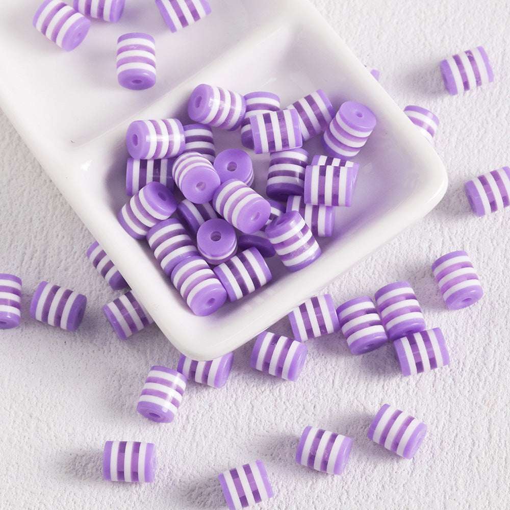 Color Striped Resin beadable beads