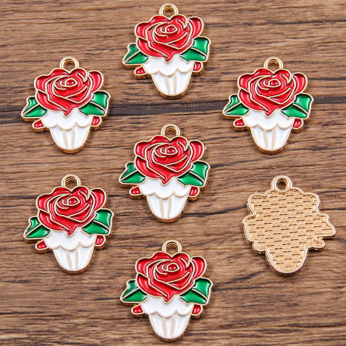 16 Multi-Color Valentine's Day Oil Drop Heart Rose Flower Letter Lip Envelope Charms