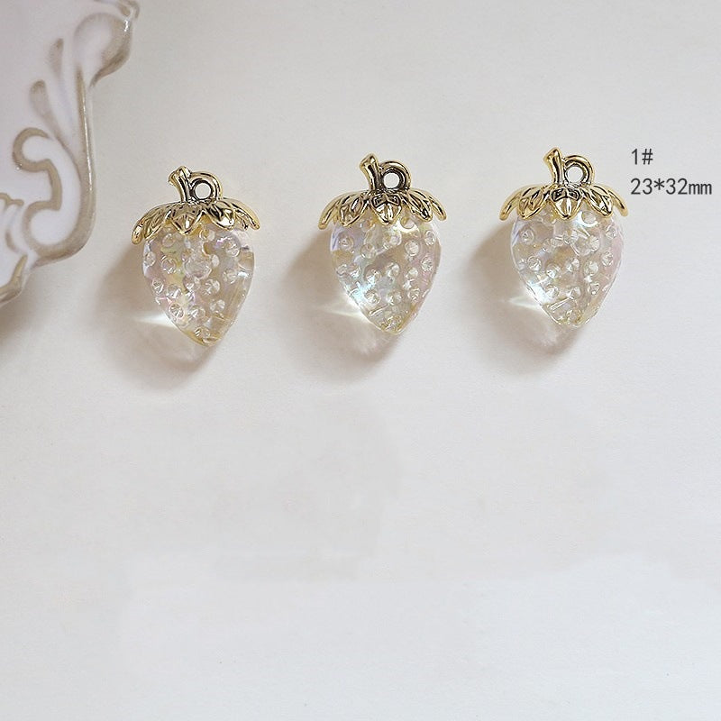 1pcs Acrylic Crystal Transparent Large Strawberry Pendant