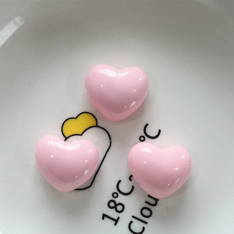 Bright chubby heart-shaped resin love peach heart DIY jewelry accessories girl hair accessories hairpin handmade materials