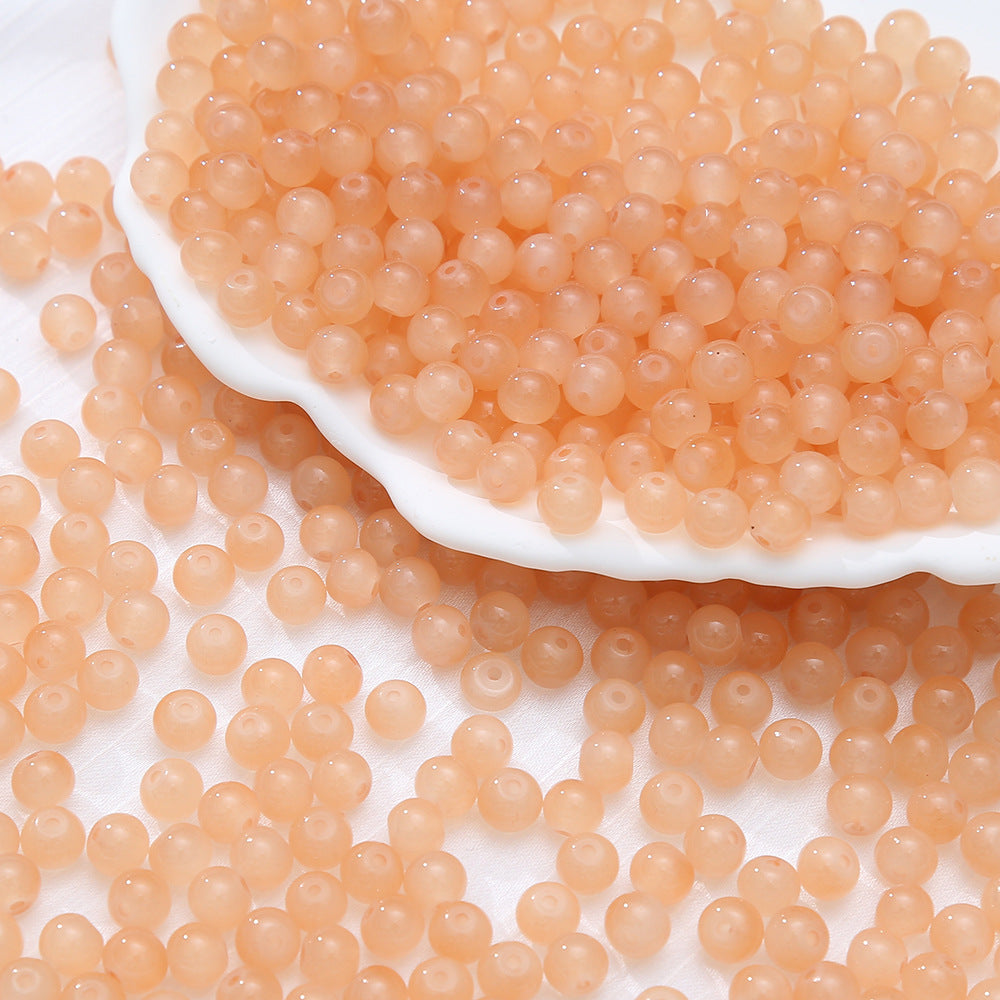 6-10mm Imitation Jade Glass Beads Glass Beads Loose Beads