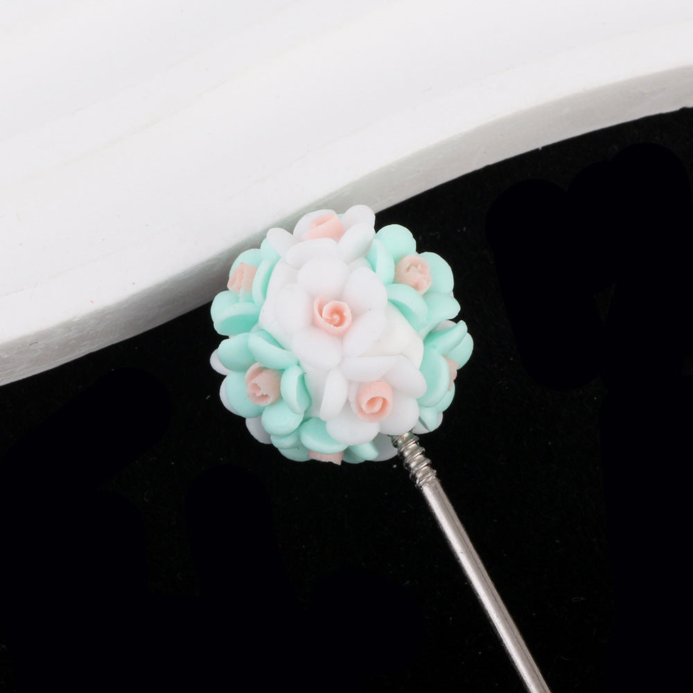 Flower Beads Luminous Simple Flower Rose Ball Clay Straight Hole Beads