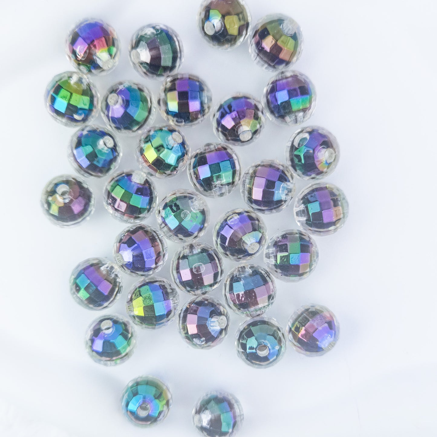 5 pcs Transparent acrylic 15mm round beads