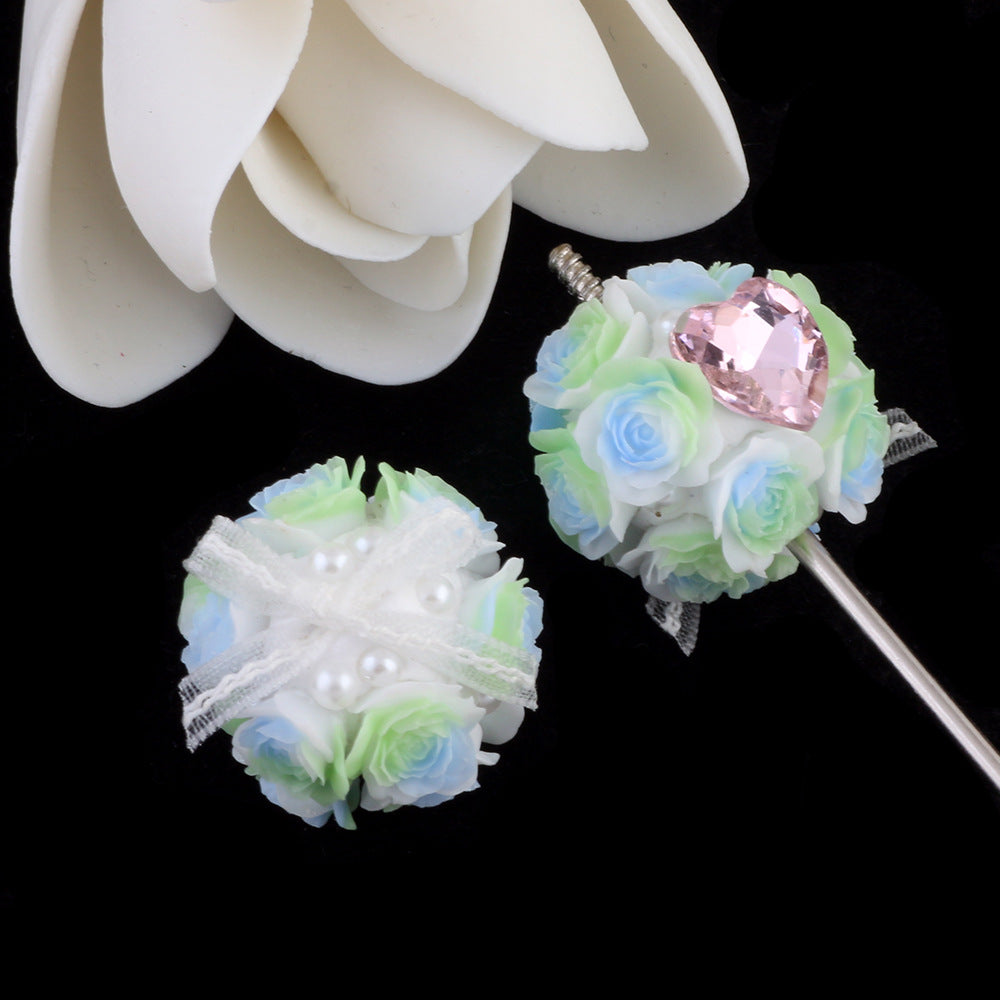 Butterfly Knot Heart Zircon Lace Flower Ball Wearable Straight Hole Beads