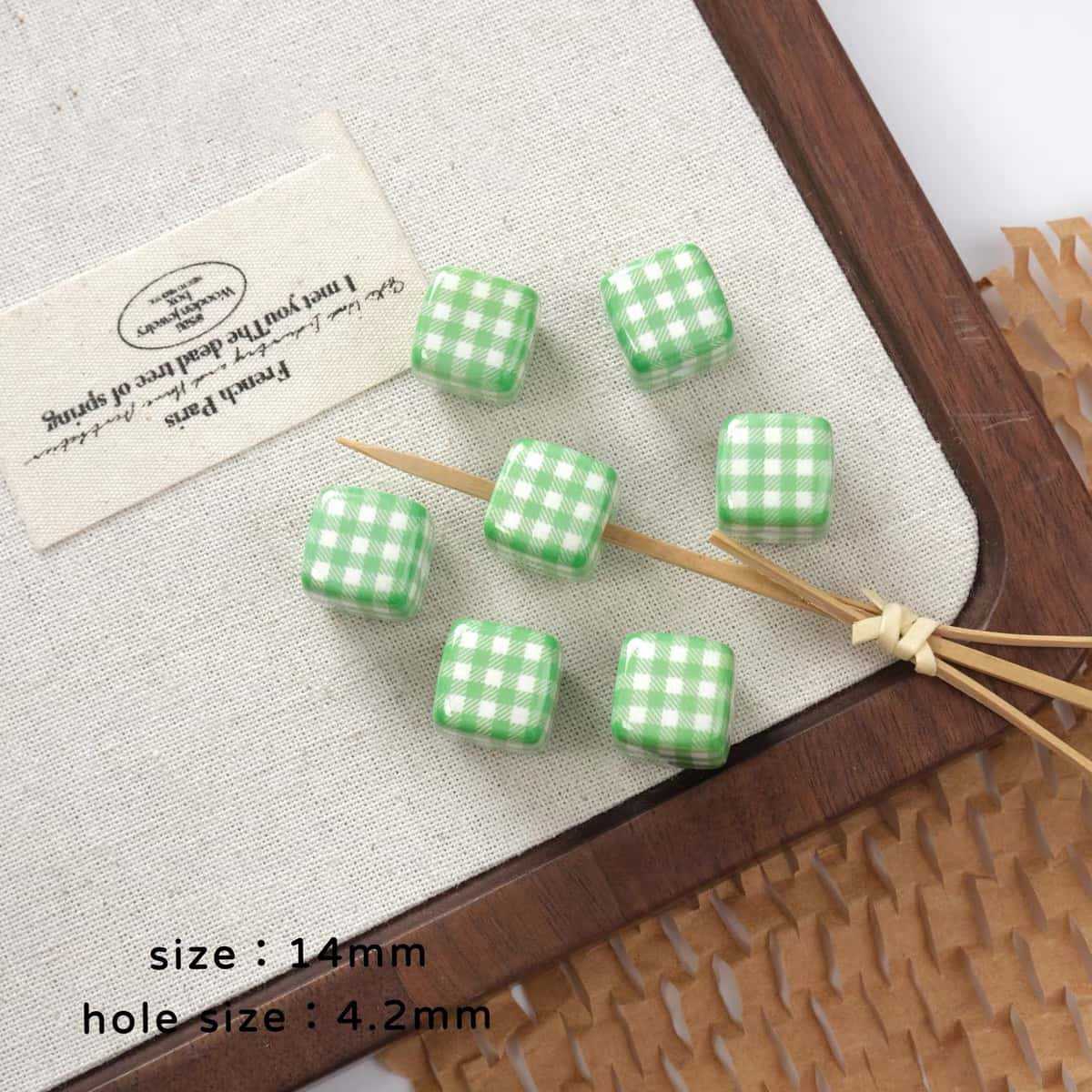 Acrylic Grid Square Handmade Beads