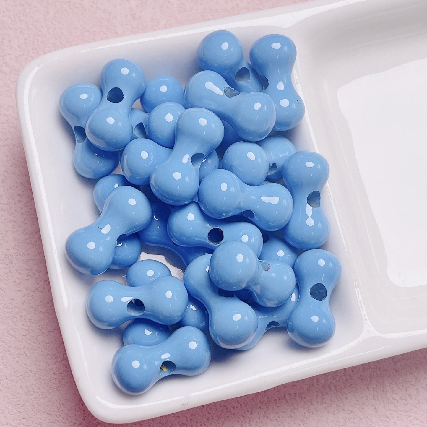 10 pcs Large Grain Acrylic Beads with Baked Paint