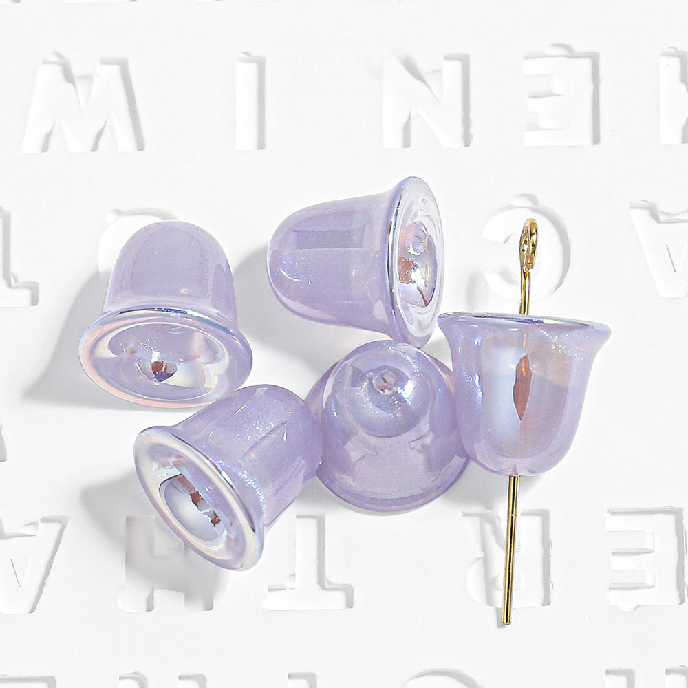 Thin and Glittering Plating Color Little Bell Shape Beads