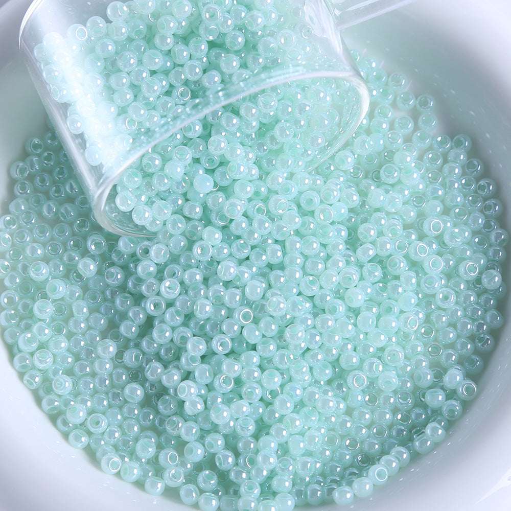 4mm cream glass rice beads pearlescent