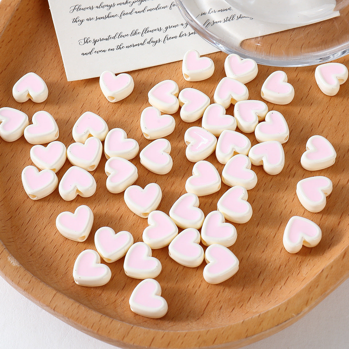 Heart-shaped Acrylic Oil Drop Beads